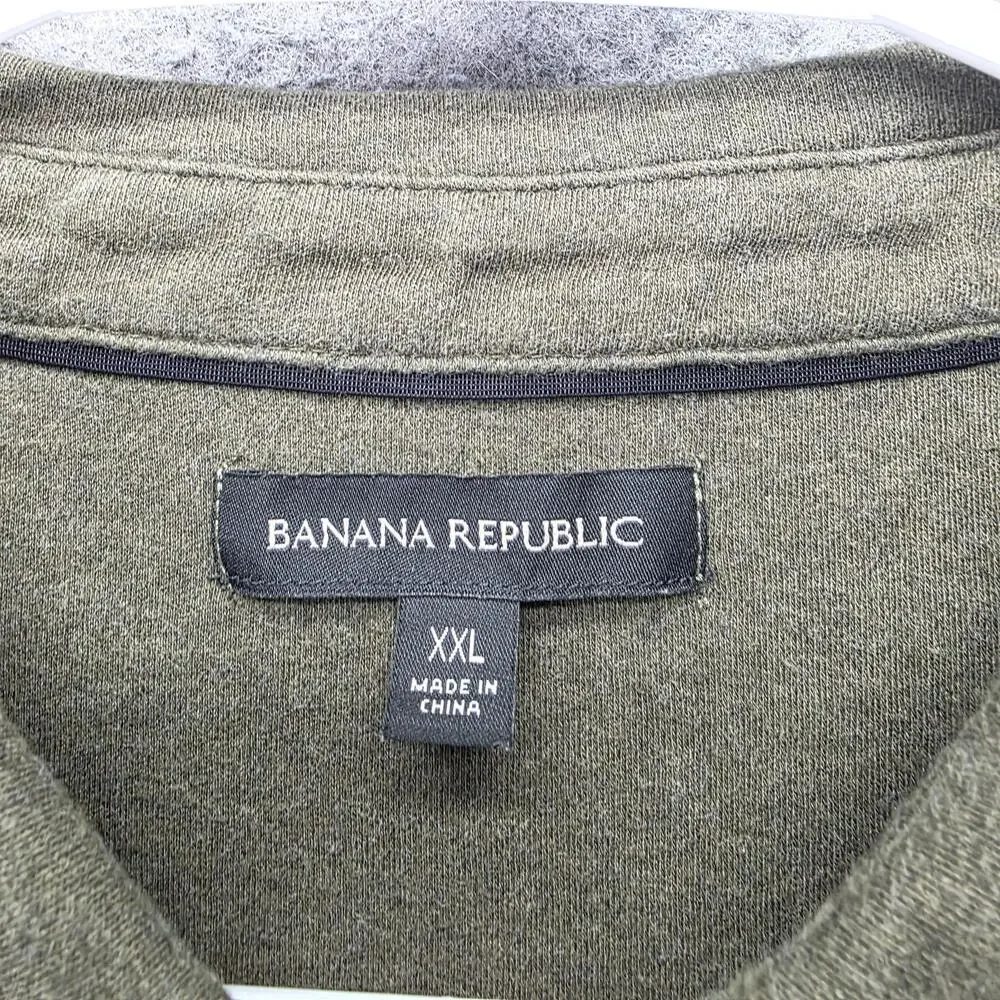 Banana Republic Polo Shirt Mens 2XL Green Breathable Lightweight Cotton